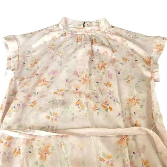 Cloth & stone Size L Button Up front Tiered Floral mini Dress Sleeveless NWOT - Picture 8 of 10
